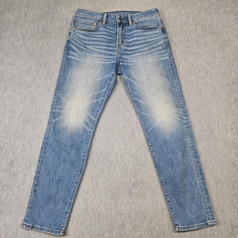American Eagle Jeans Mens 30x30 Blue Athletic Tapered Airflex + Light Wash